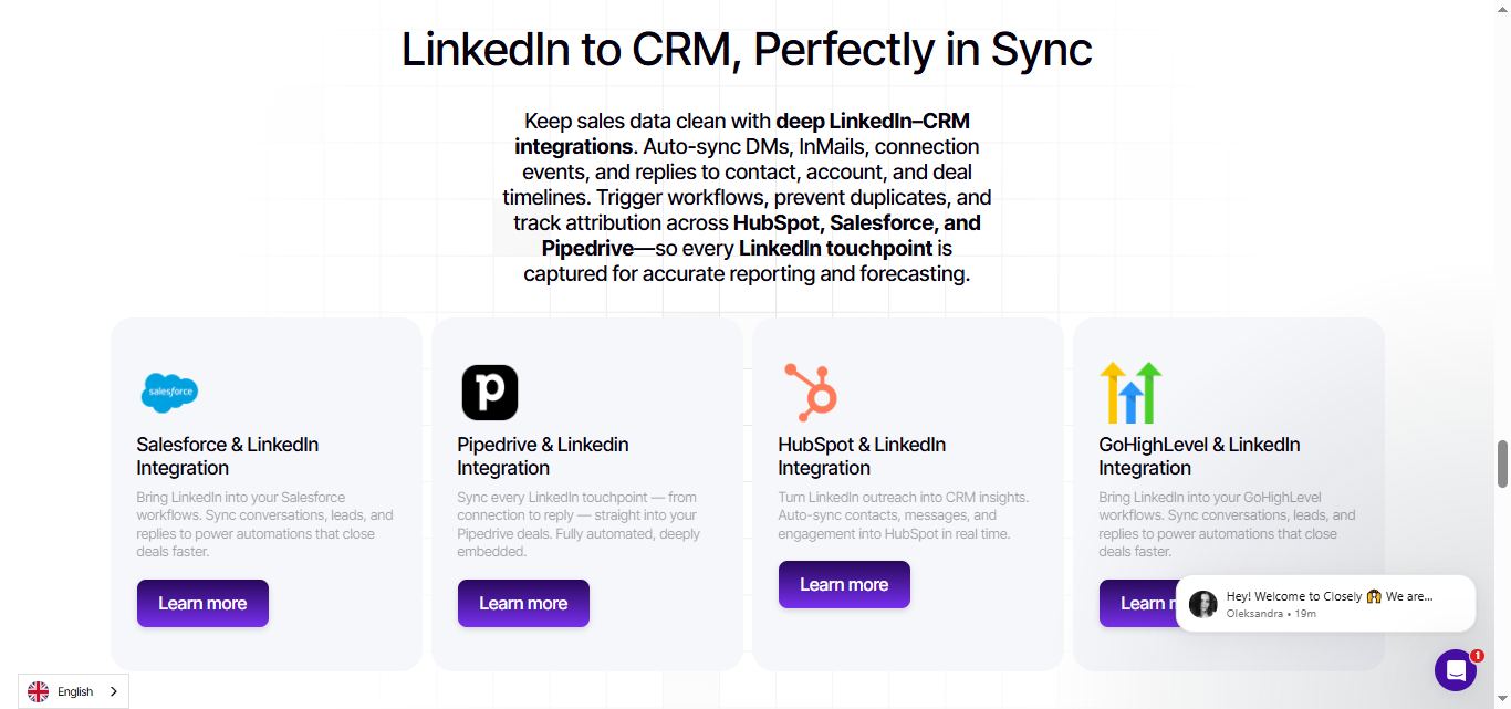 CLOSELY INTEGRATIONS