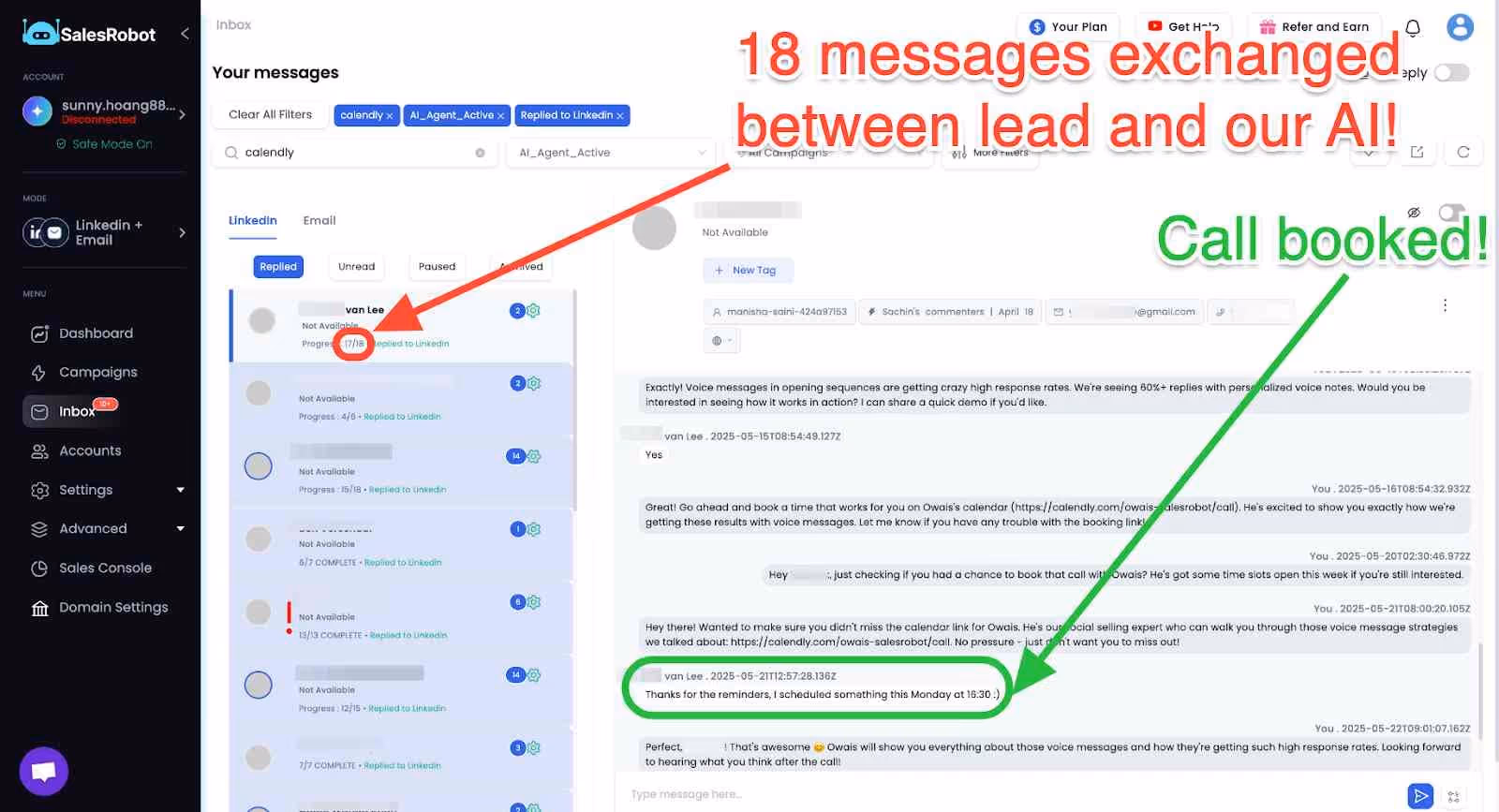 meeting booked by AI Inbox manager