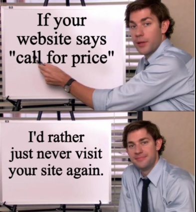meme about website pricing