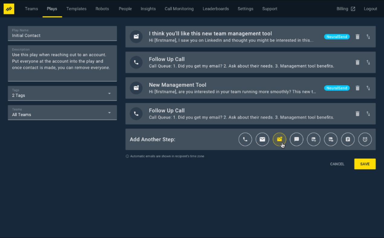 InsideSales automated campaign dashboard