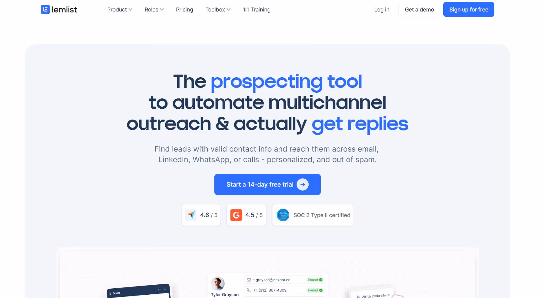 Lemlist homepage