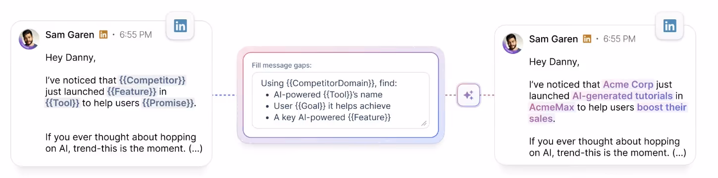 LinkedIn message about a competitor launching a new feature.