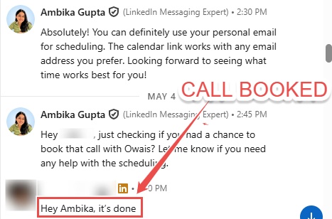 AI agent conversation booking call