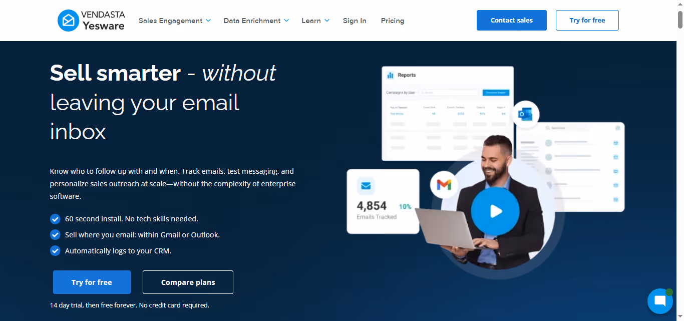 Yesware homepage