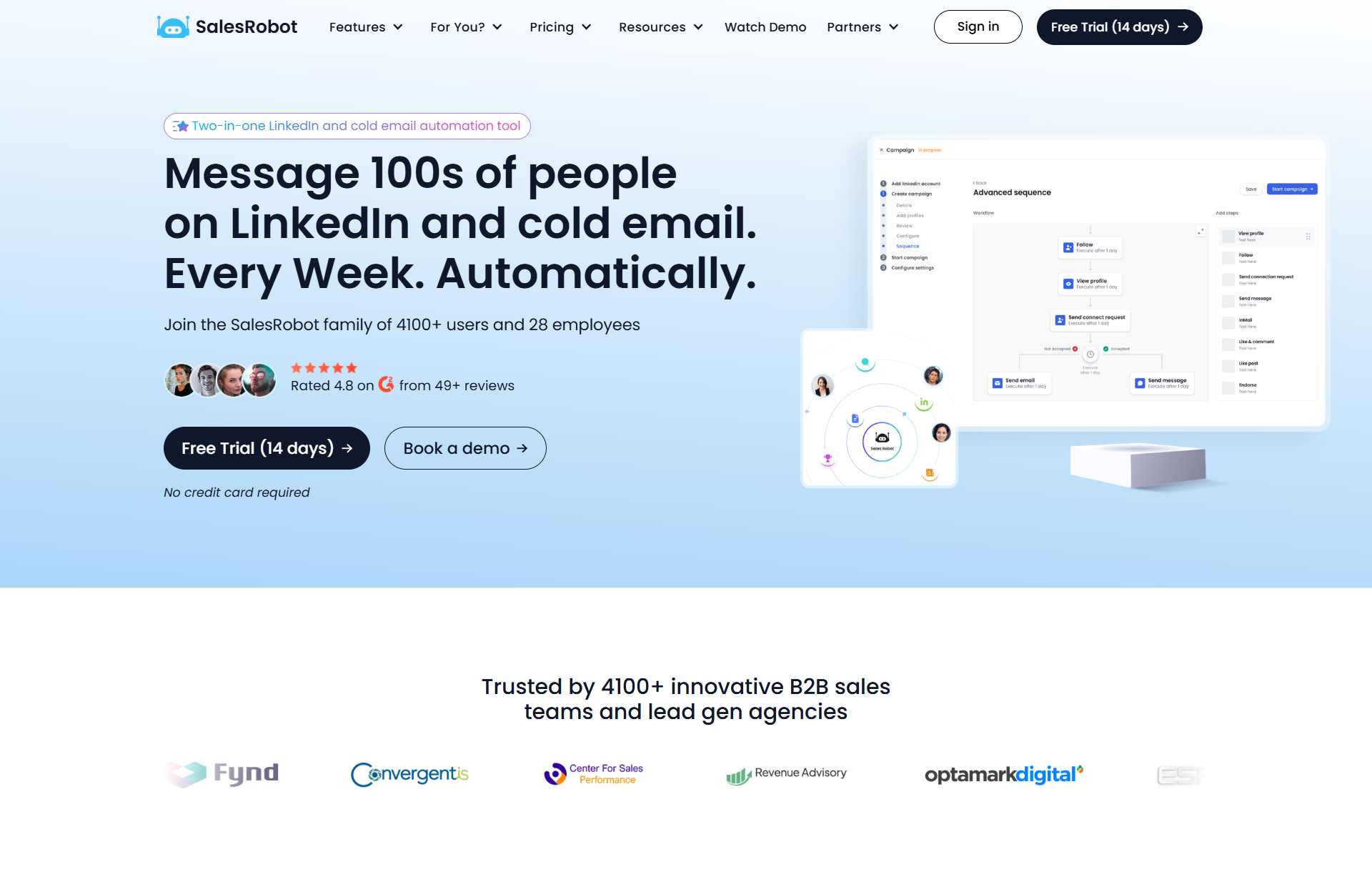SalesRobot homepage