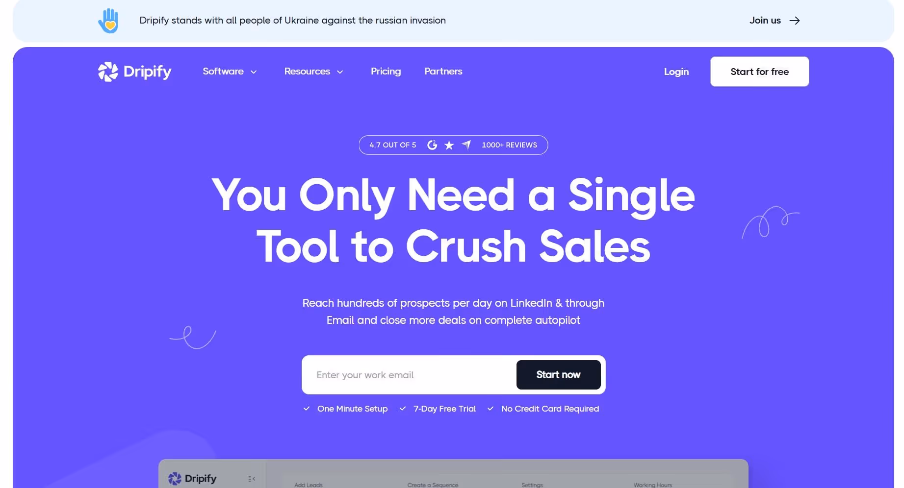 Dripify homepage