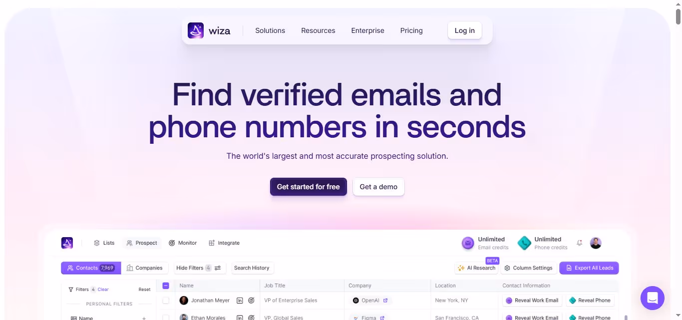 wiza homepage