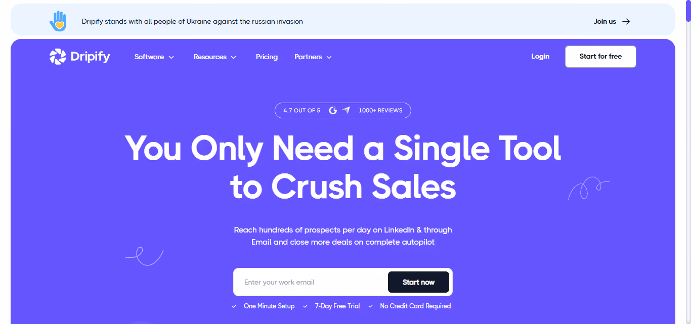 dripify homepage