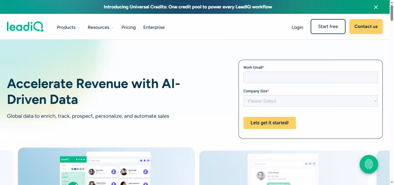 leadiq homepage
