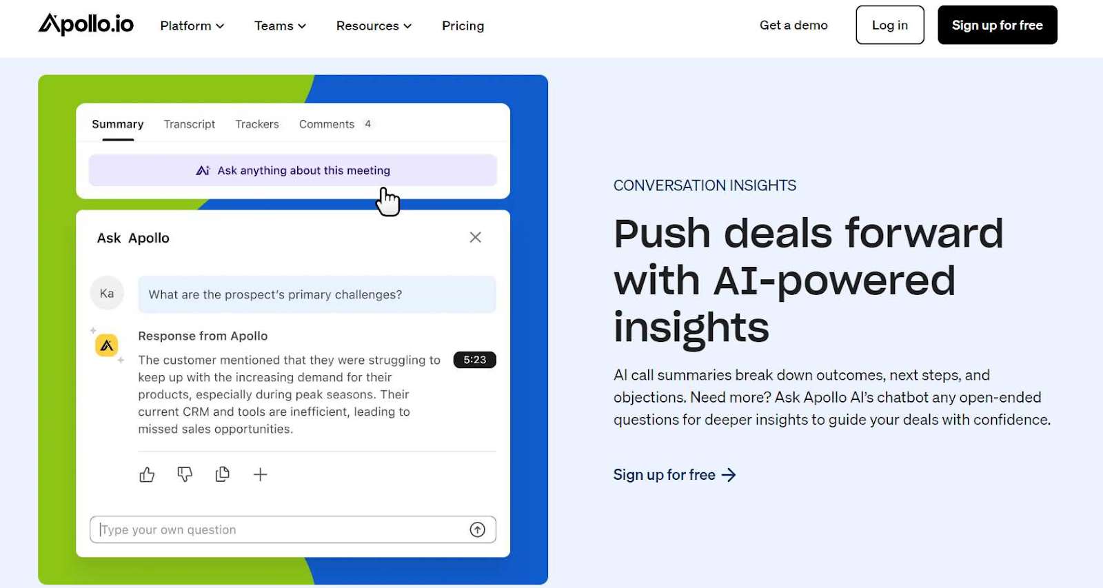 Apollo.io tracking system 