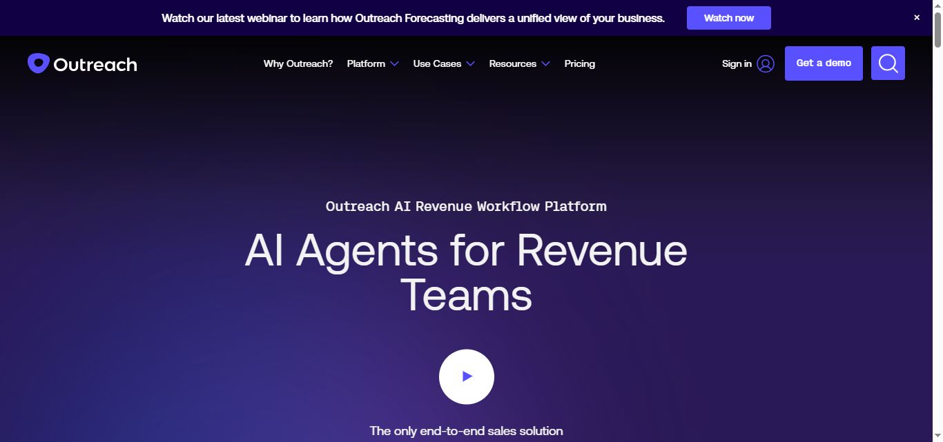 Outreach.io homepage