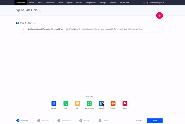 Replyio multi-channel sequences