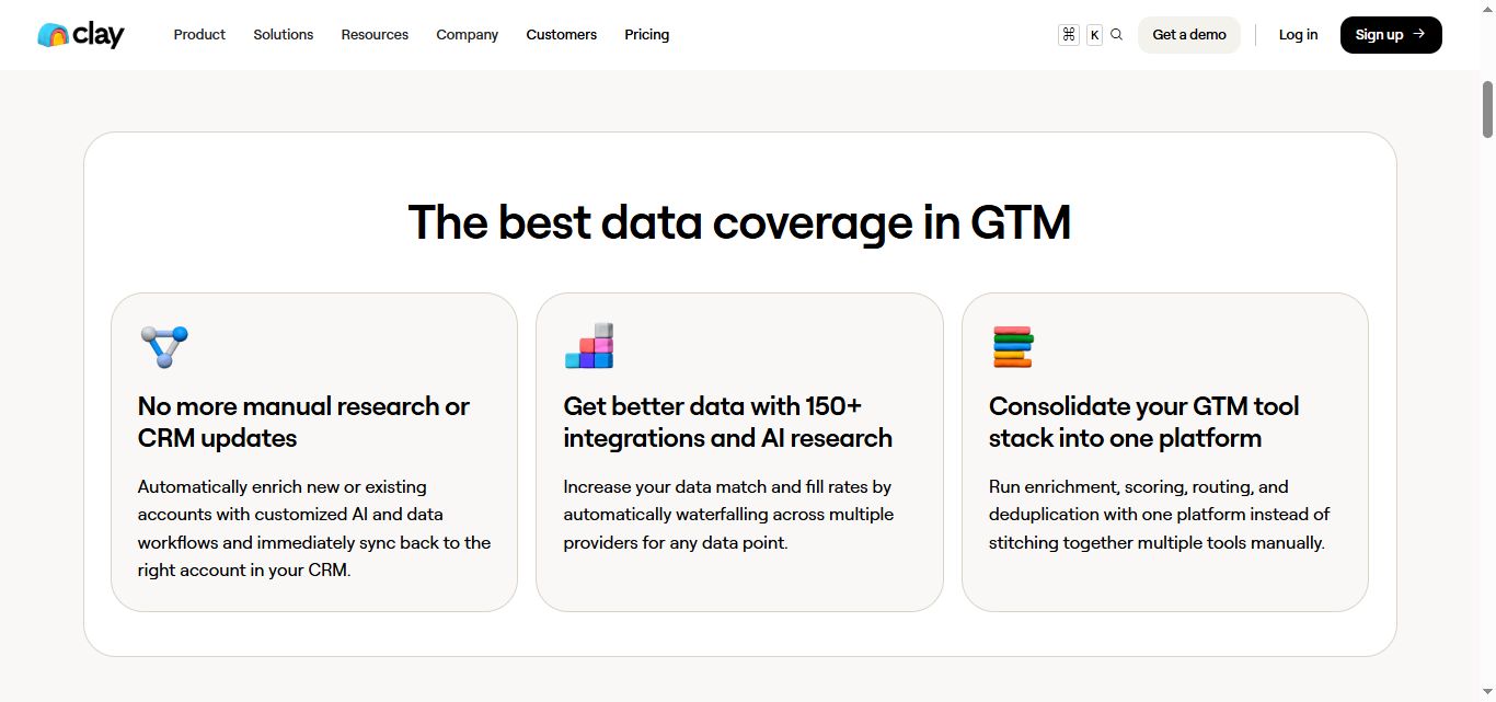 Data enrichment in Clay