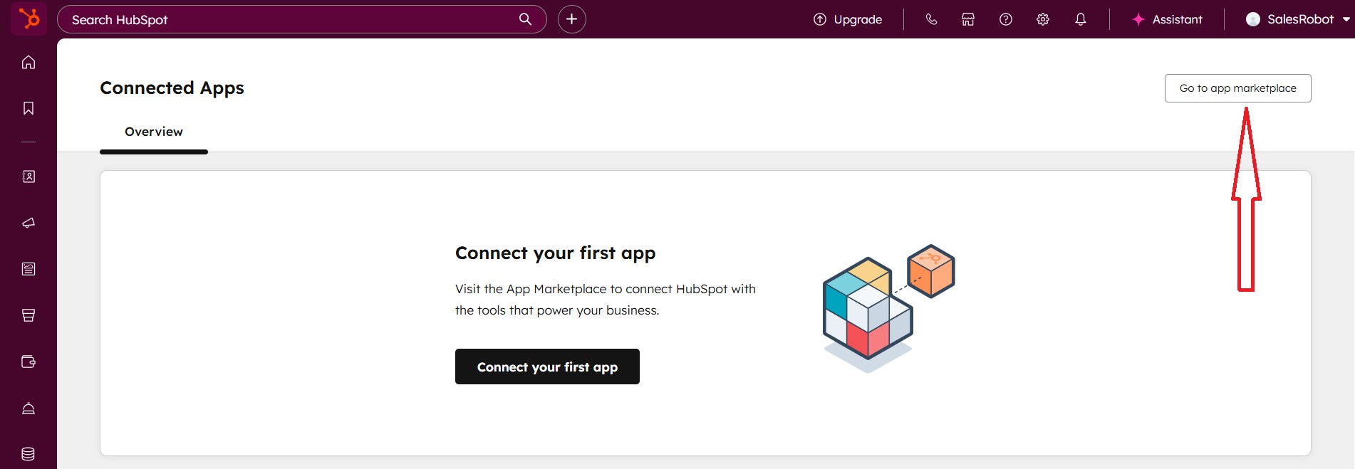 HubSpot Visit App Marketplace button