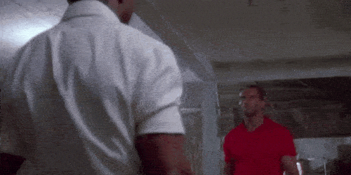 Arnold Schwarzenegger shaking hands from Predator