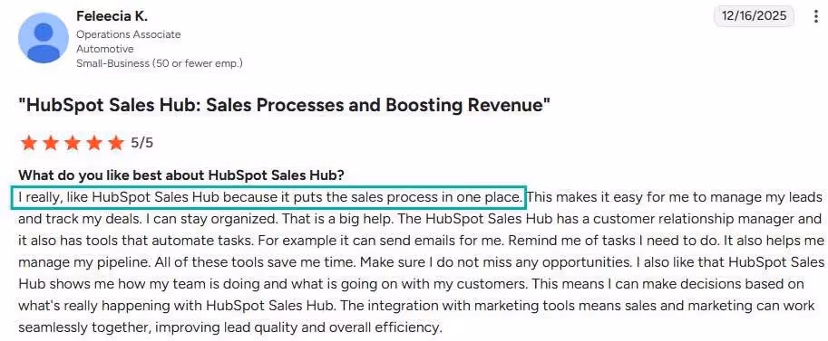 Hubspot g2 review