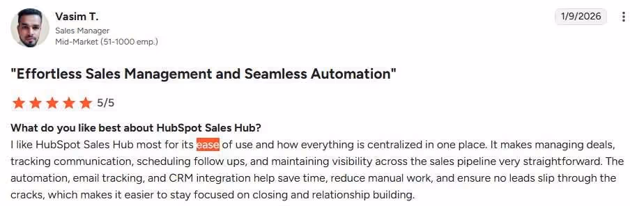 Hubspot g2 review