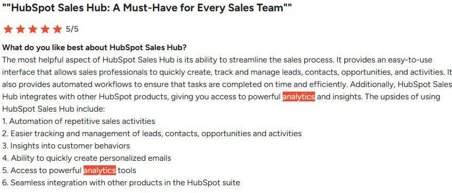 Hubspot g2 review