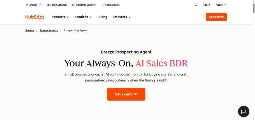 AI Sales BDR in Hubspot