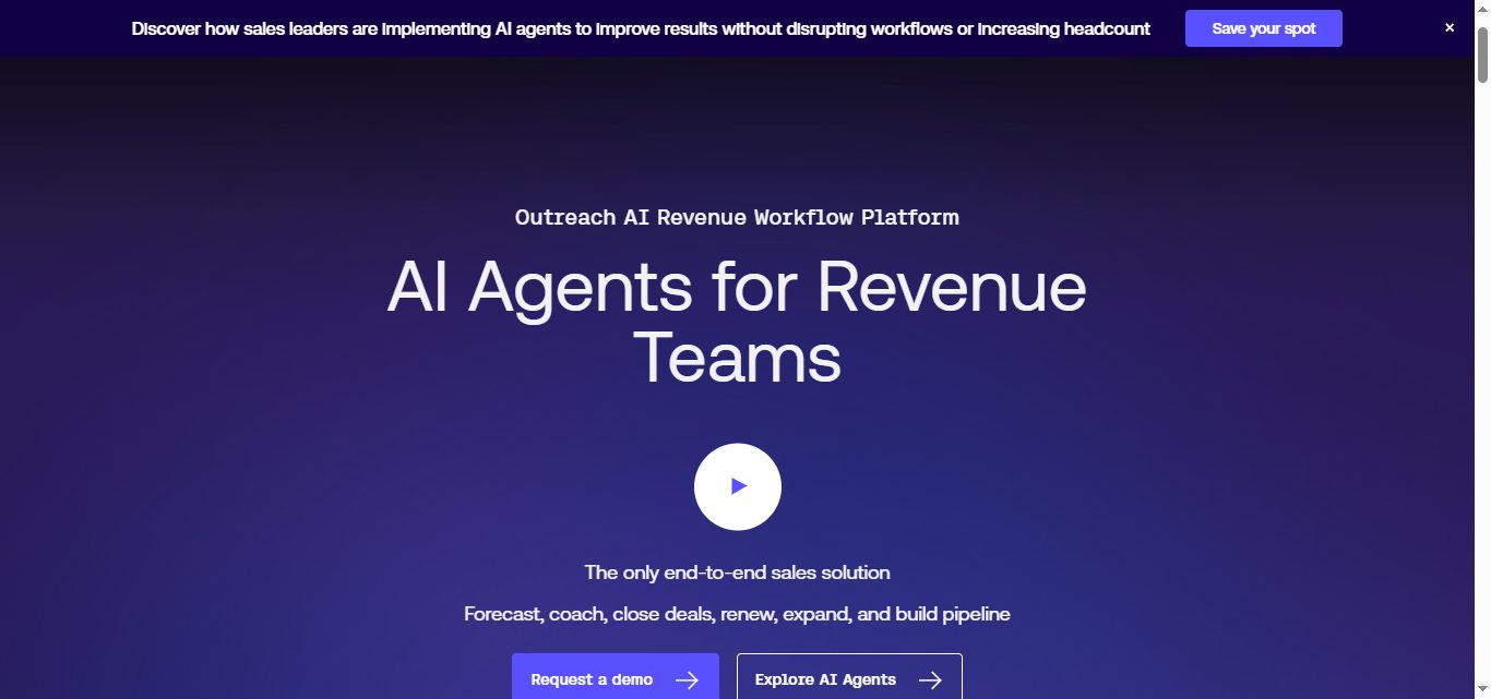 Outreach.io homepage