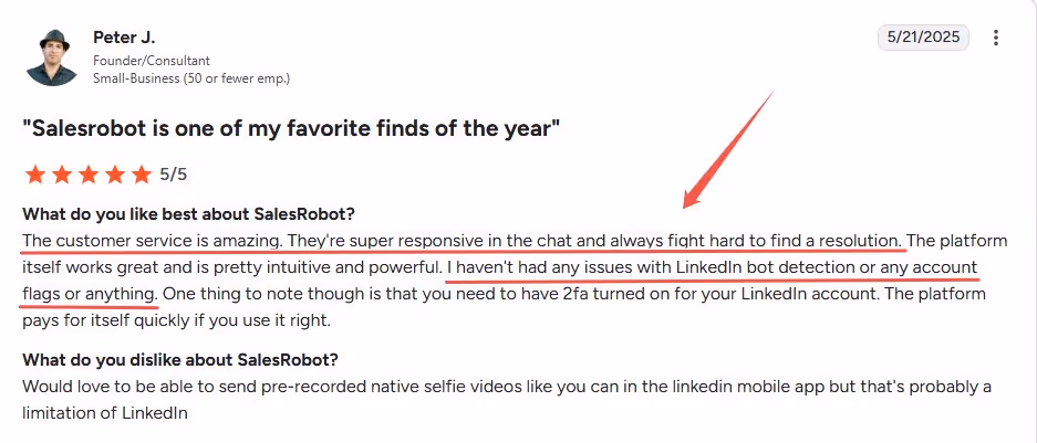 SalesRobot G2 review