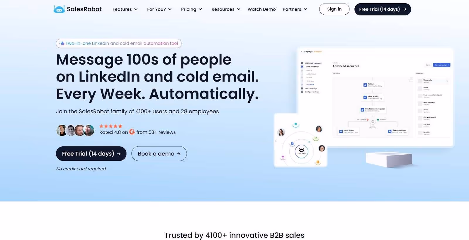 SalesRobot homepage