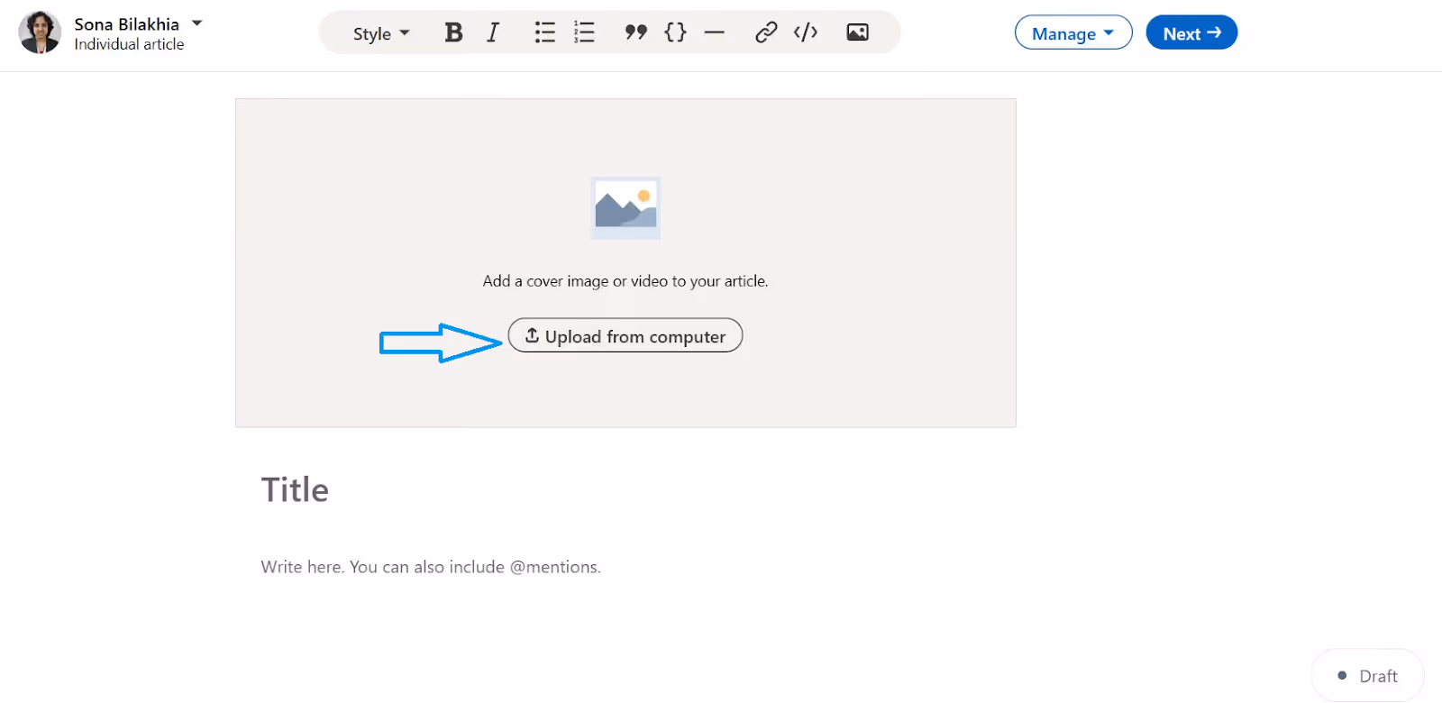 Upload Image from Computer