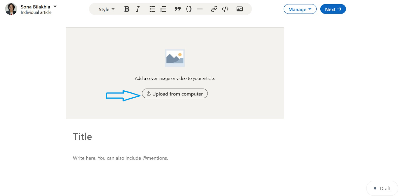 Upload Image from Computer