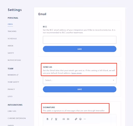Interseller email domain setup