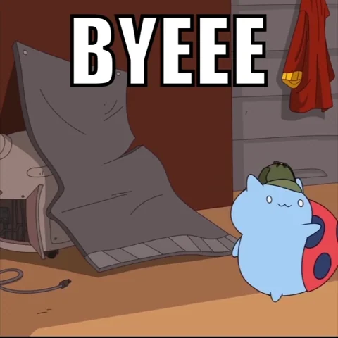 Character saying bye