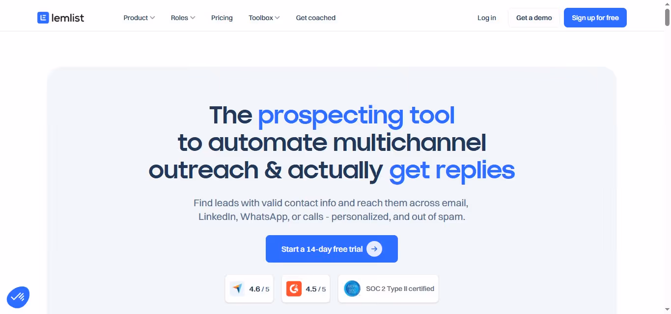 Lemlist homepage
