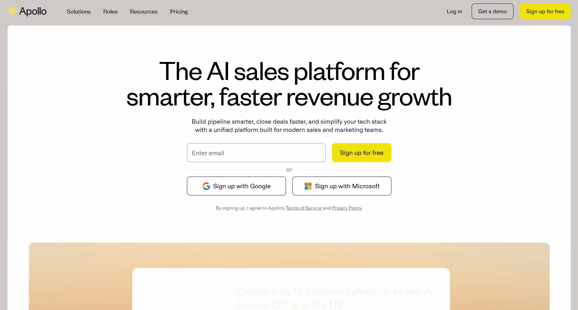 Apollo homepage