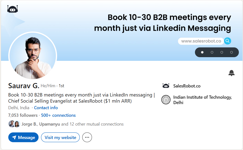 Saurav Gupta - LinkedIn profile