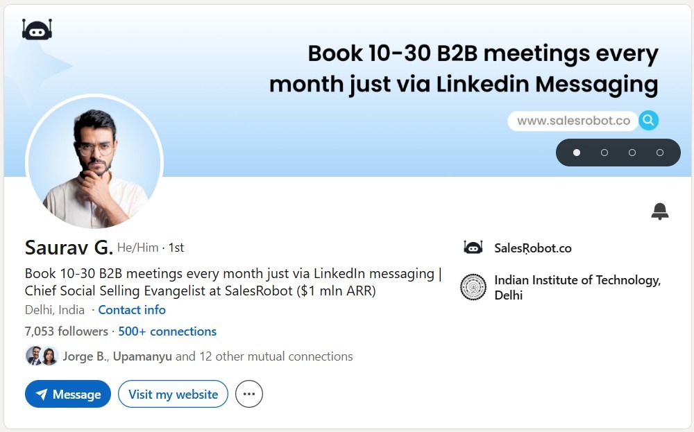 Saurav Gupta - LinkedIn profile