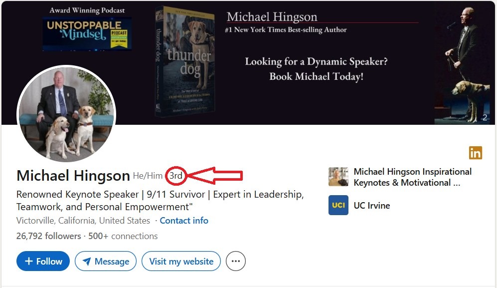 how to spot a 3rd degree connection.