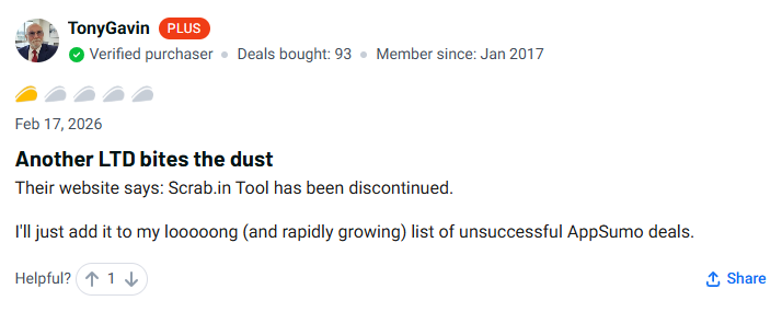 scrab in discontinued review