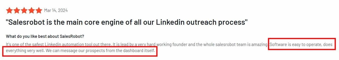 SalesRobot review: Main core engine for LinkedIn outreach, software is easy to operate.