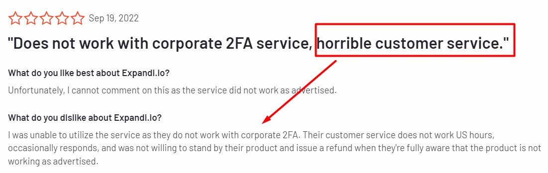 Expandi.io review: Does not work with corporate 2FA, horrible customer service.