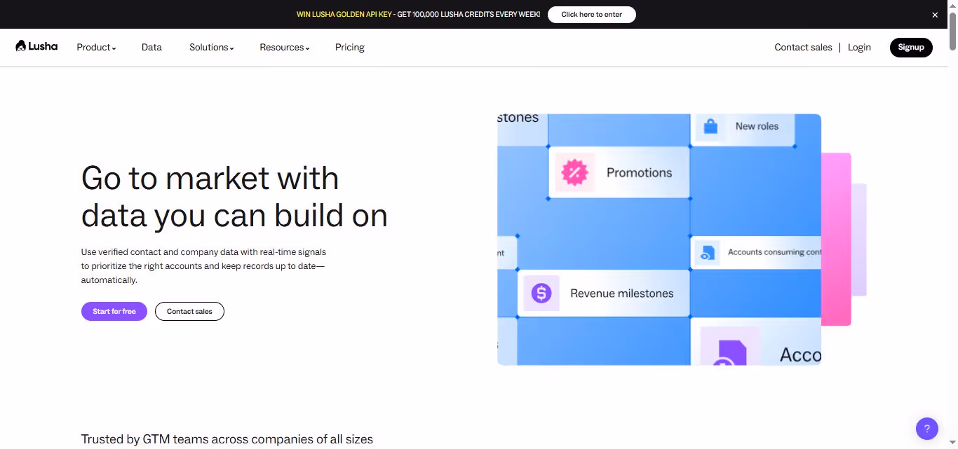 Lusha homepage