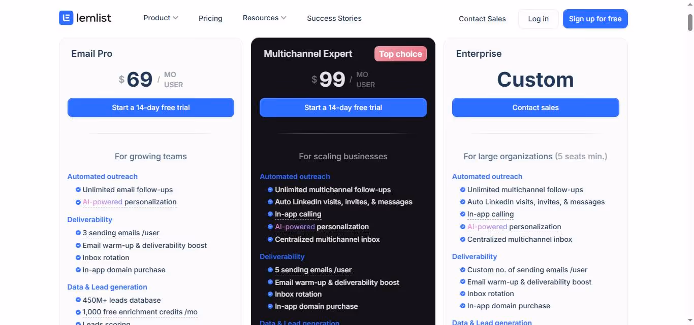 lemlist pricing
