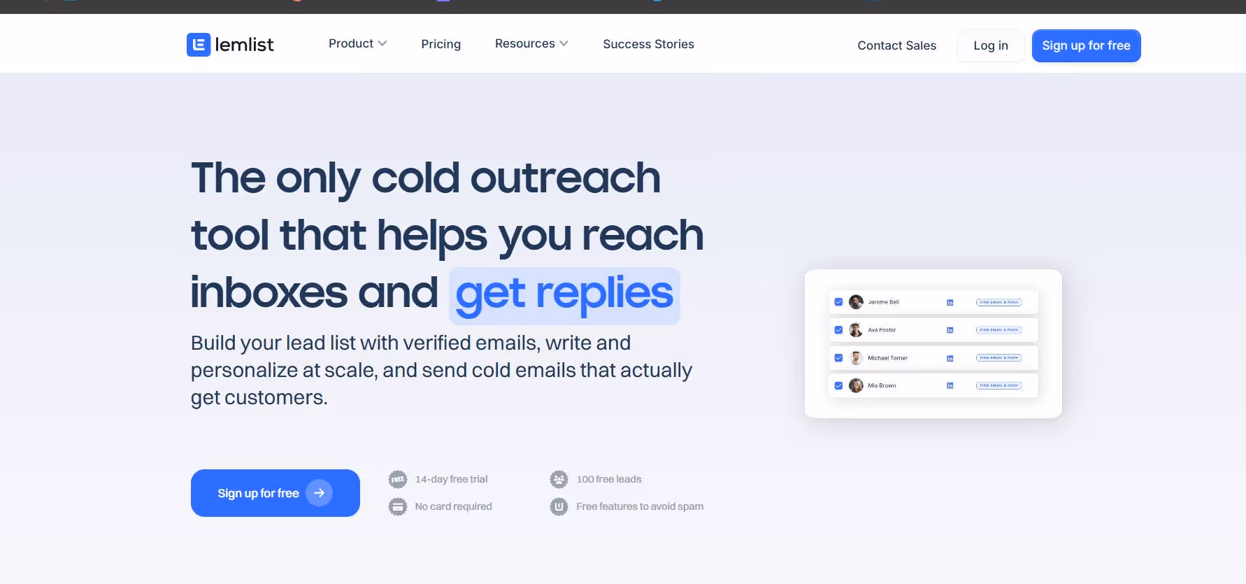 lemlist homepage