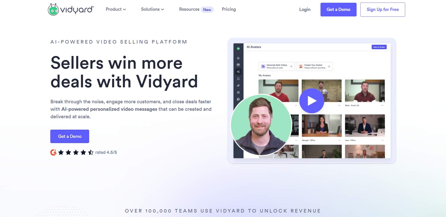 Vidyard homepage