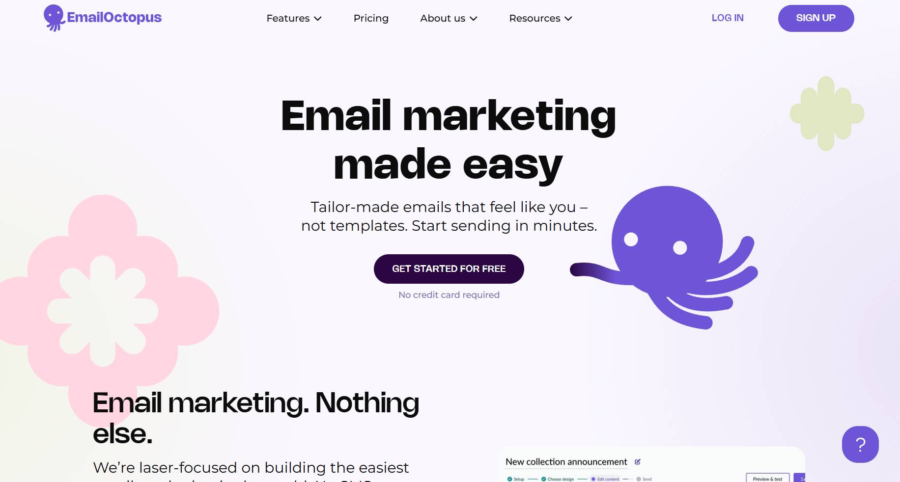 EmailOctopus Homepage