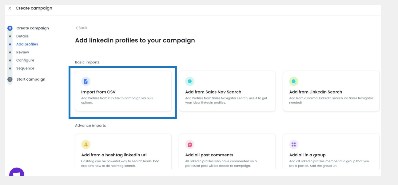 Creating campaign with Salesrobot