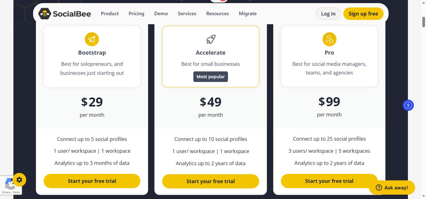 socialbee pricing