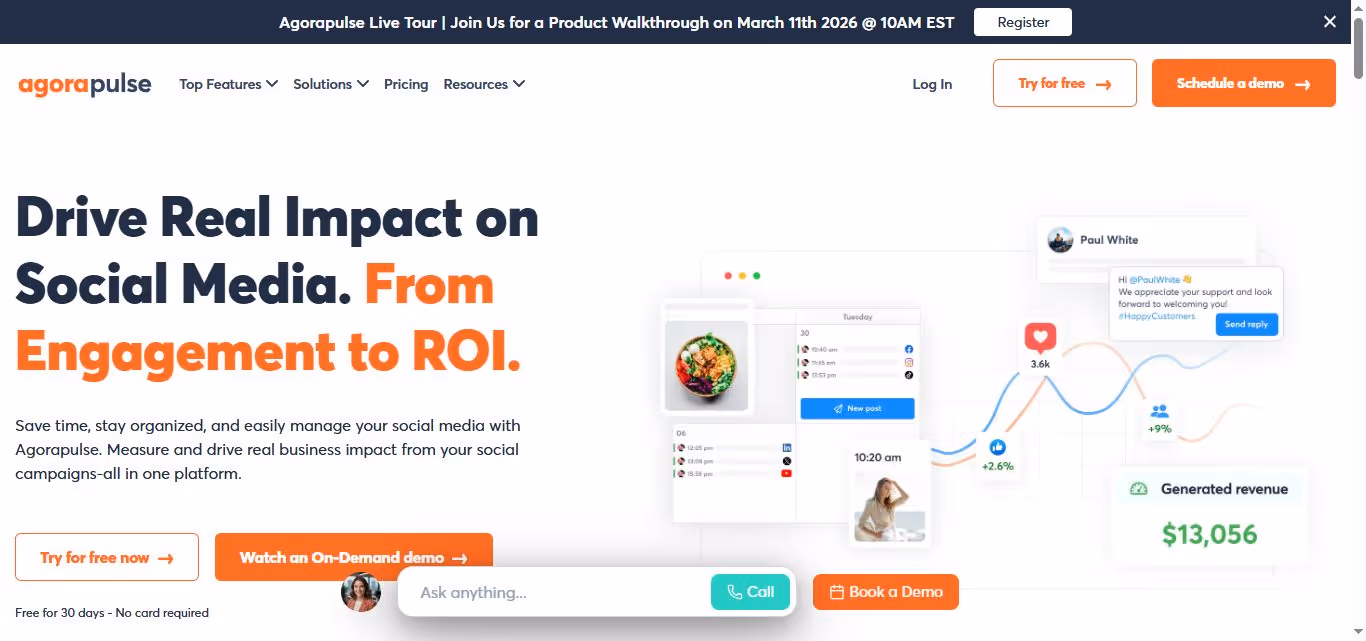 agorapulse home page