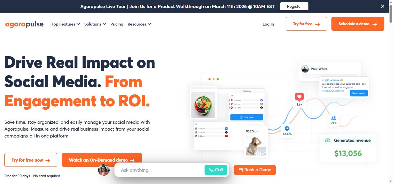 agorapulse home page