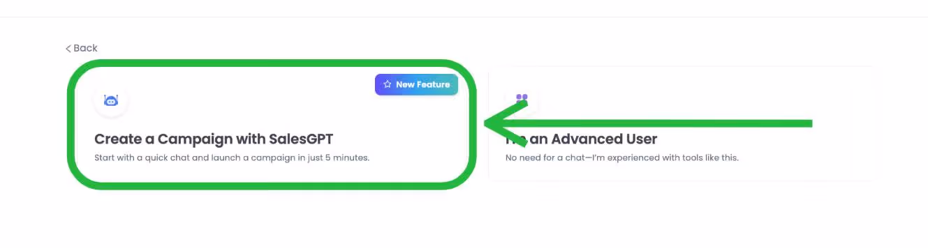 how to create SalesGPT campaign.