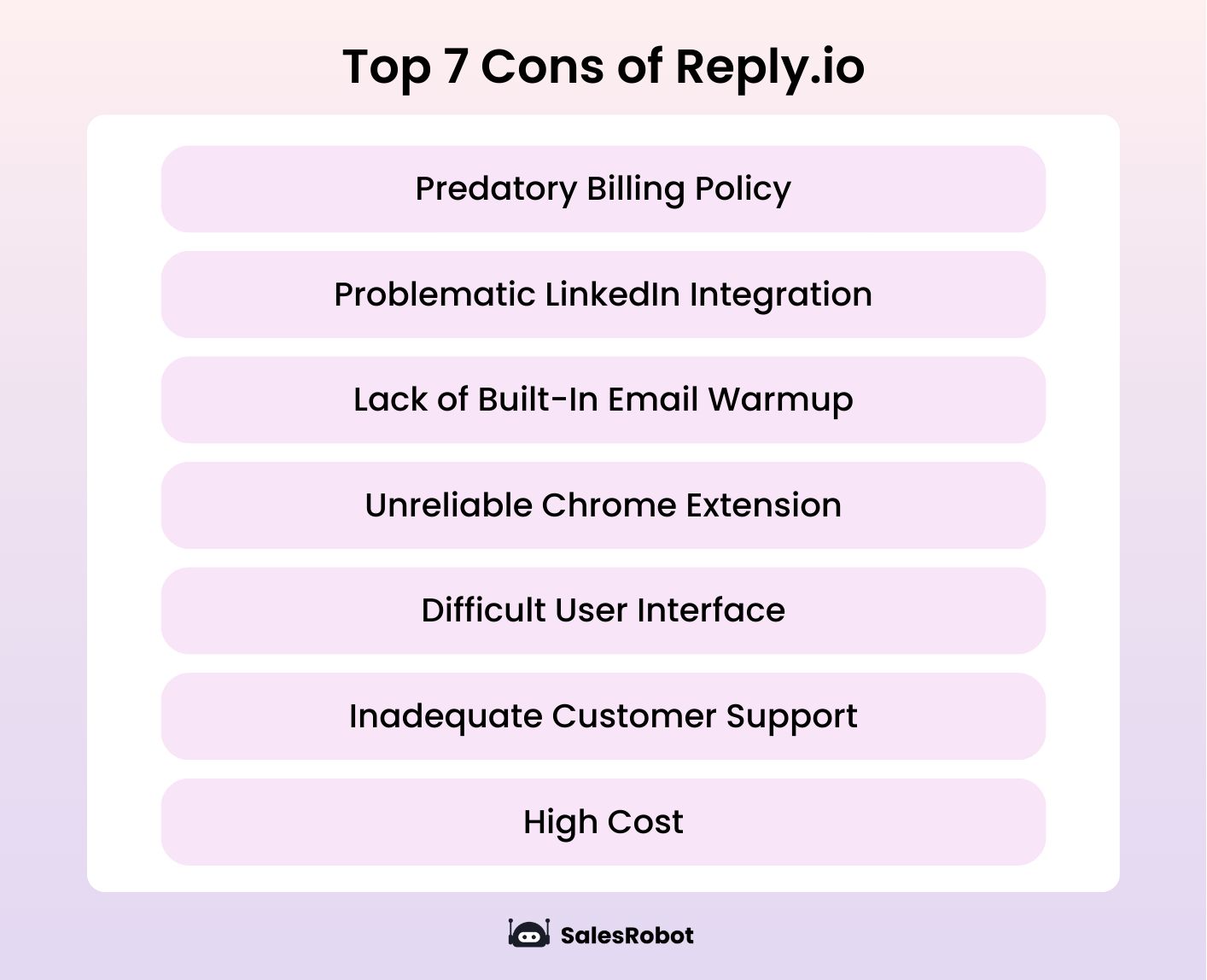 top 7 cons of reply.io
