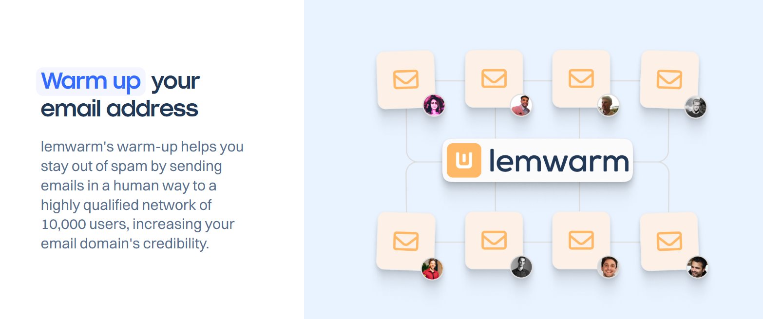 Lemwarm helps warm up email addresses to improve deliverability.